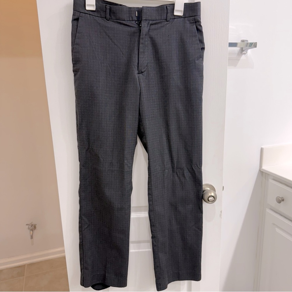 Perry Ellis Mens 30x30 Plaid Print Gray Dress Pants - Picture 1 of 7